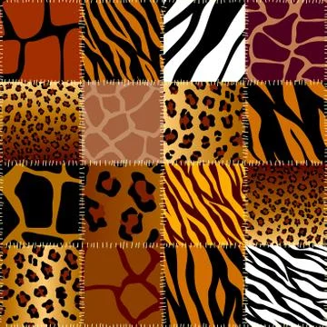 Patchwork textile pattern. Seamless quilting design background. Illustrazione stock