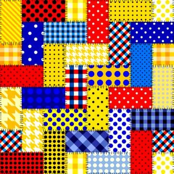 Patchwork textile pattern. Seamless quilting design background. Stockillustratie