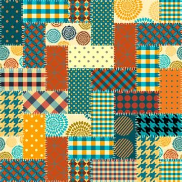 Patchwork textile pattern. Seamless quilting design background. 库存插图