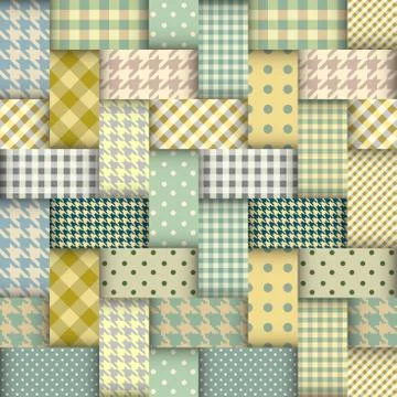 Patchwork textile pattern. Seamless quilting design background. イラスト素材