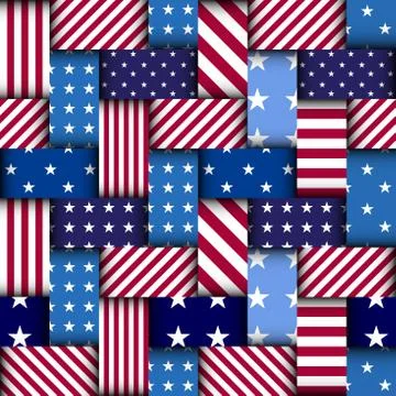 Patchwork textile pattern. Seamless quilting design background. Stockillustratie