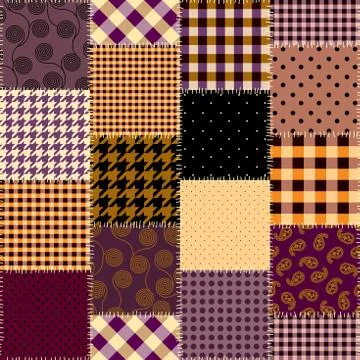 Patchwork textile pattern. Seamless quilting design background. Illustrazione stock