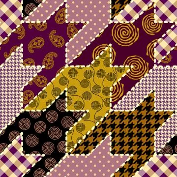 Patchwork textile pattern. Seamless quilting design background. Stock Illustration