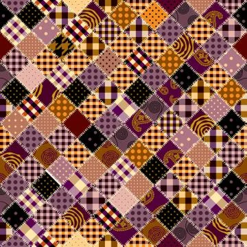Patchwork textile pattern. Seamless quilting design background. Stockillustratie