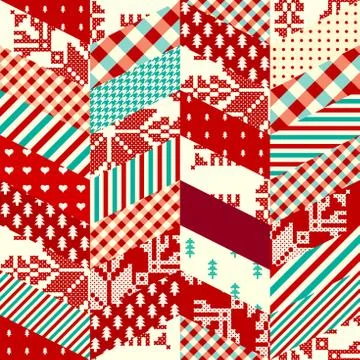Patchwork textile pattern. Seamless quilting design background. Stock Illustration