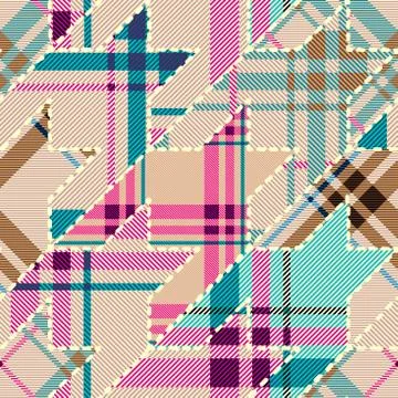 Patchwork textile pattern. Seamless quilting design background. Stockillustratie