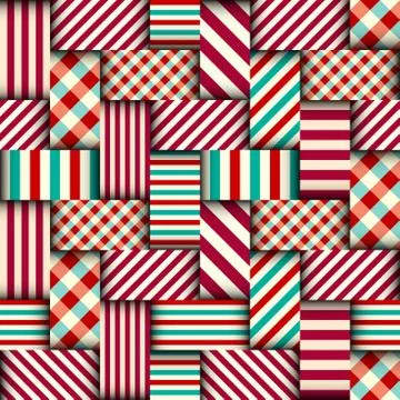 Patchwork textile pattern. Seamless quilting design background. Stock Illustration