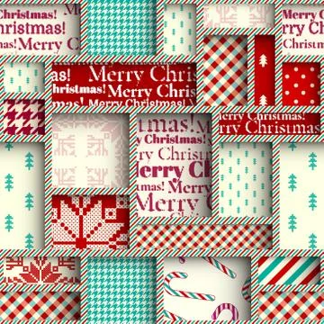 Patchwork textile pattern. Seamless quilting design background. Stock Illustration