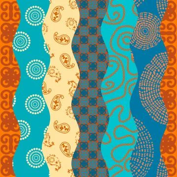 Patchwork textile pattern. Seamless quilting design background. 스톡 일러스트