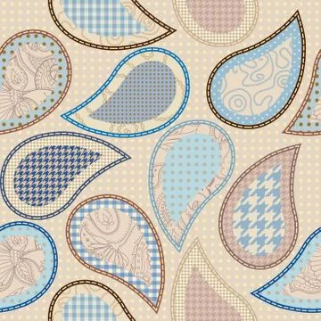 Patchwork textile pattern. Seamless quilting design background. Stock Illustration