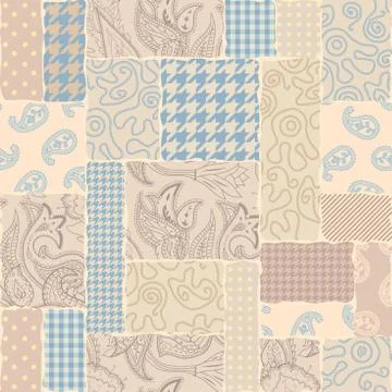 Patchwork textile pattern. Seamless quilting design background. イラスト素材