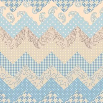 Patchwork textile pattern. Seamless quilting design background. Stock Illustration