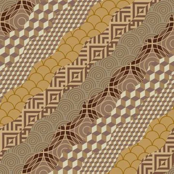 Patchwork textile pattern. Seamless quilting design background. イラスト素材