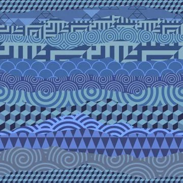 Patchwork textile pattern. Seamless quilting design background. Stock Illustration