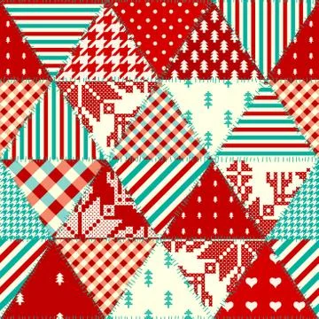 Patchwork textile pattern. Seamless quilting design background. Stock Illustration