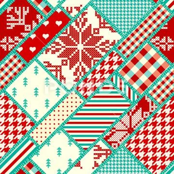 Patchwork textile pattern. Seamless quilting design background. Stock Illustration