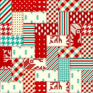 Patchwork textile pattern. Seamless quilting design background. Stock Illustration