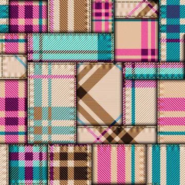 Patchwork textile pattern. Seamless quilting design background. イラスト素材
