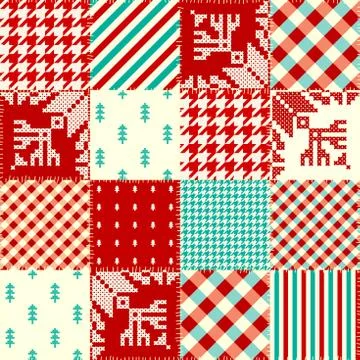 Patchwork textile pattern. Seamless quilting design background. イラスト素材