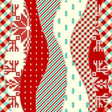 Patchwork textile pattern. Seamless quilting design background. Stock Illustration