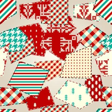 Patchwork textile pattern. Seamless quilting design background. Illustrazione stock