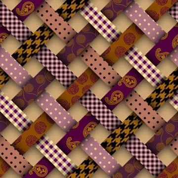 Patchwork textile pattern. Seamless quilting design background. Stock Illustration