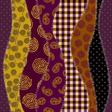 Patchwork textile pattern. Seamless quilting design background. Stockillustratie