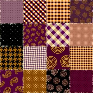 Patchwork textile pattern. Seamless quilting design background. Stockillustratie