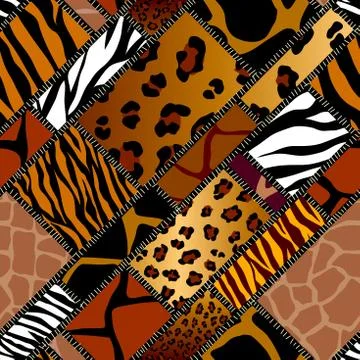 Patchwork textile pattern. Seamless quilting design background. Stockillustratie