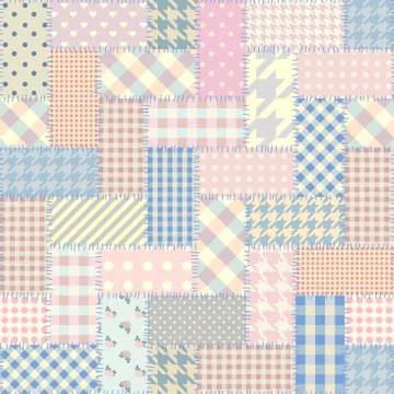 Patchwork textile pattern. Seamless quilting design background. Stock Illustration