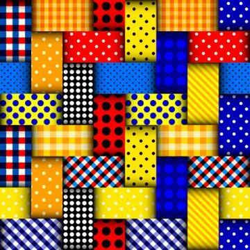 Patchwork textile pattern. Seamless quilting design background. イラスト素材