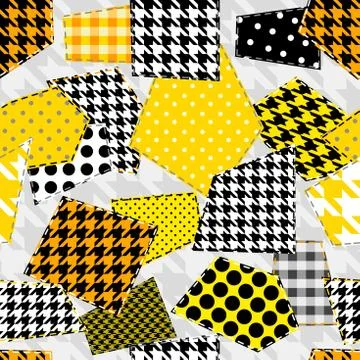 Patchwork textile pattern. Seamless quilting design background. イラスト素材