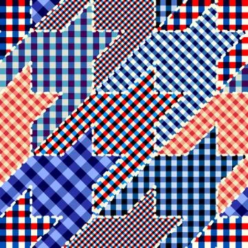 Patchwork textile pattern. Seamless quilting design background. Illustrazione stock