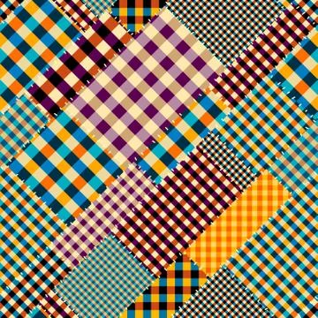 Patchwork textile pattern. Seamless quilting design background. Stock Illustration