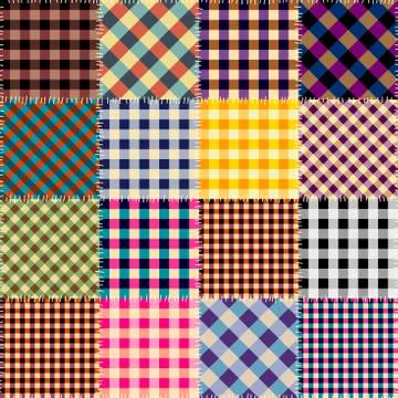Patchwork textile pattern. Seamless quilting design background. Stockillustratie