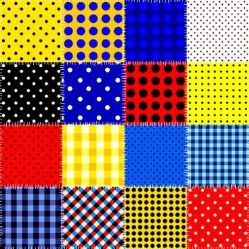 Patchwork textile pattern. Seamless quilting design background. Stockillustratie