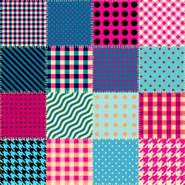 Patchwork textile pattern. Seamless quilting design background. Stockillustratie