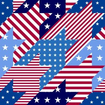 Patchwork textile pattern. Seamless quilting design background. Stockillustratie