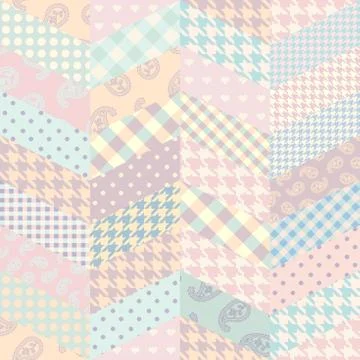 Patchwork textile pattern. Seamless quilting design background. Stockillustratie