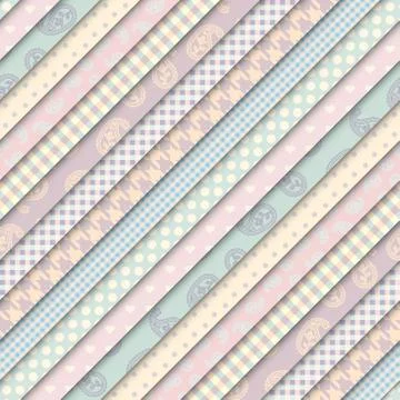 Patchwork textile pattern. Seamless quilting design background. Stock Illustration