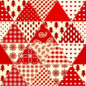Patchwork textile pattern. Seamless quilting design background. Illustrazione stock