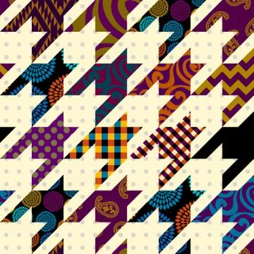 Patchwork textile pattern. Seamless quilting design background. 스톡 일러스트