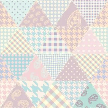 Patchwork textile pattern. Seamless quilting design background. イラスト素材