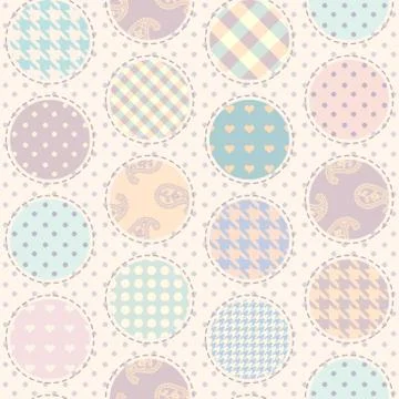 Patchwork textile pattern. Seamless quilting design background. Stockillustratie