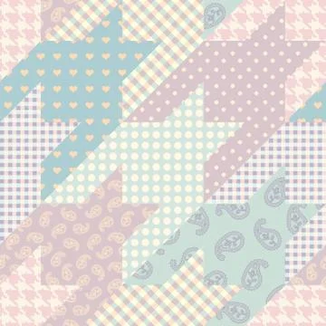 Patchwork textile pattern. Seamless quilting design background. Stock Illustration