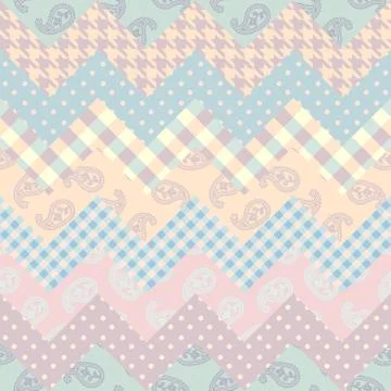 Patchwork textile pattern. Seamless quilting design background. Illustrazione stock