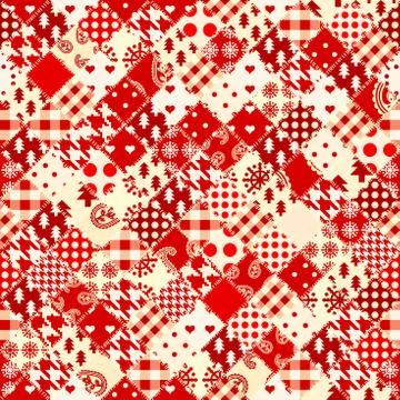 Patchwork textile pattern. Seamless quilting design background. Stock Illustration