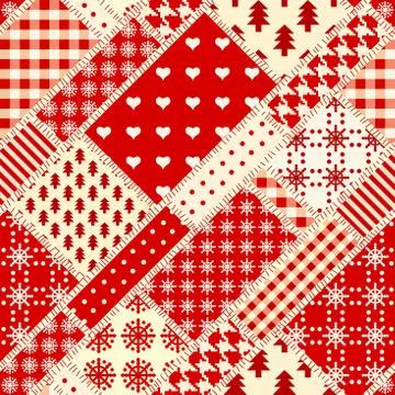 Patchwork textile pattern. Seamless quilting design background. Stockillustratie