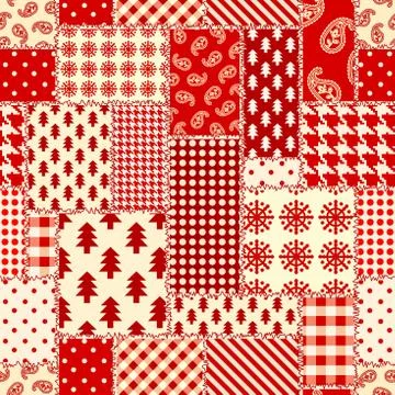 Patchwork textile pattern. Seamless quilting design background. Stock Illustration