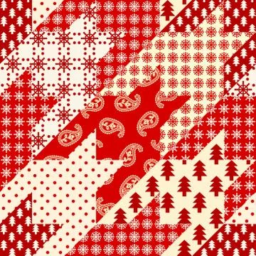 Patchwork textile pattern. Seamless quilting design background. Stock Illustration